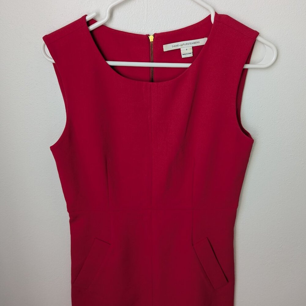 Diane Von Furstenberg Red Sleeveless Dress, 6 - Picture 2 of 6